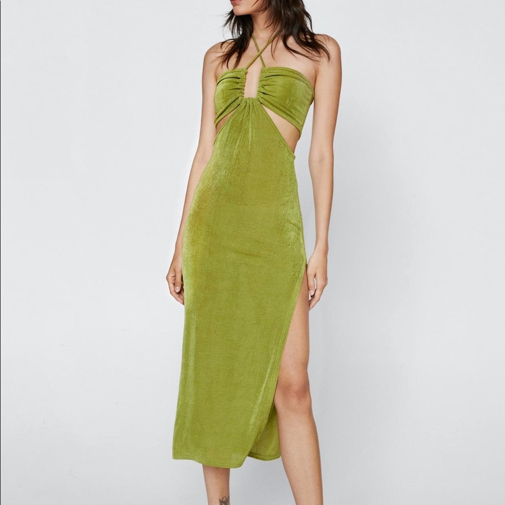 Nasty Gal Cutout Halter Dress NEW